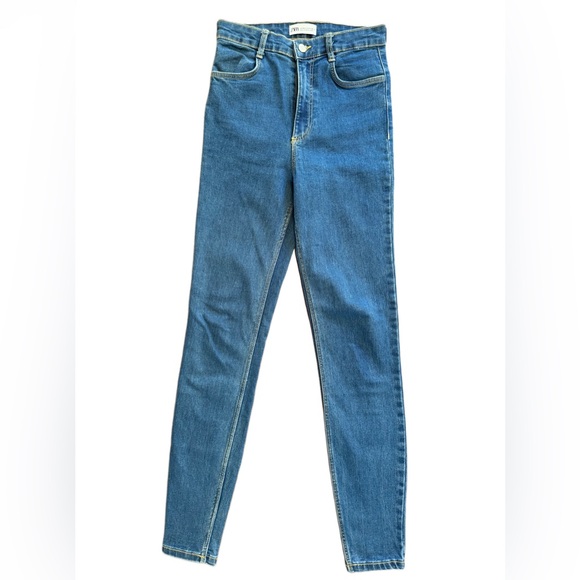 Zara blue skinny jeans stretchy size USA 4 EUR 36 - Picture 1 of 6